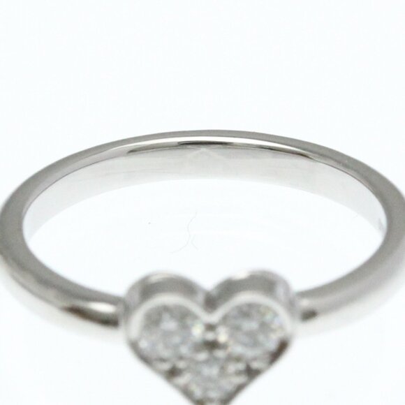 TIFFANY Silver Diamond Heart Ring - Picture 5 of 9